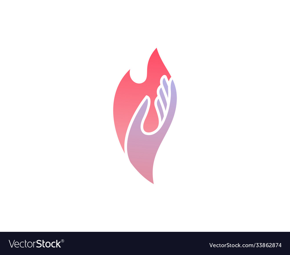 Logo hand and flame hand gesture fire Royalty Free Vector