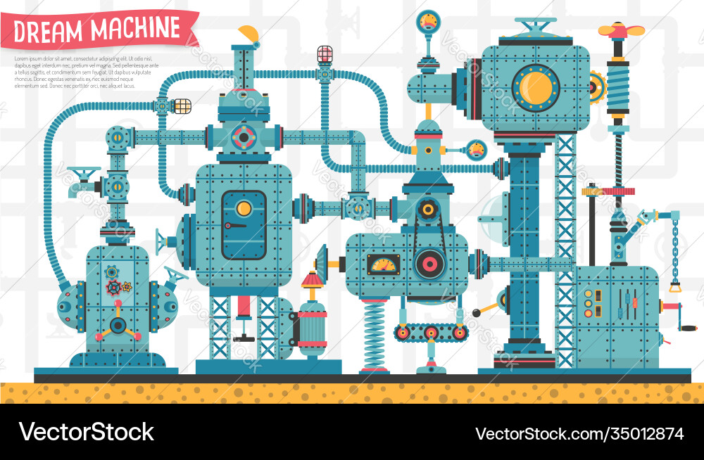 Machinery steampunk machine Royalty Free Vector Image