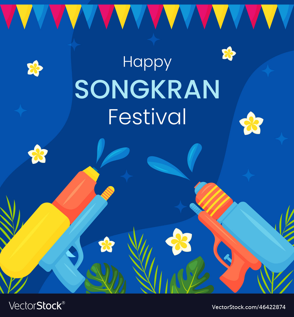 Songkran Water Festival Of Thailand Royalty Free Vector 0952