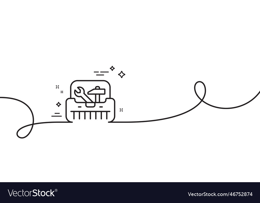 Toolbox line icon repair toolkit sign continuous