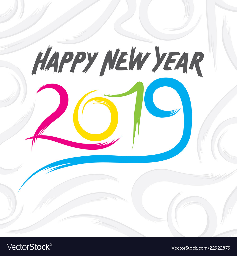 Colorful new year 2019 poster design Royalty Free Vector