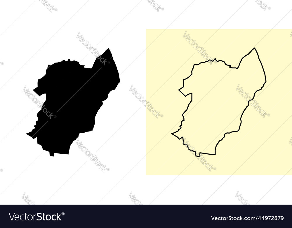 Faetano map san marino europe filled and outline Vector Image