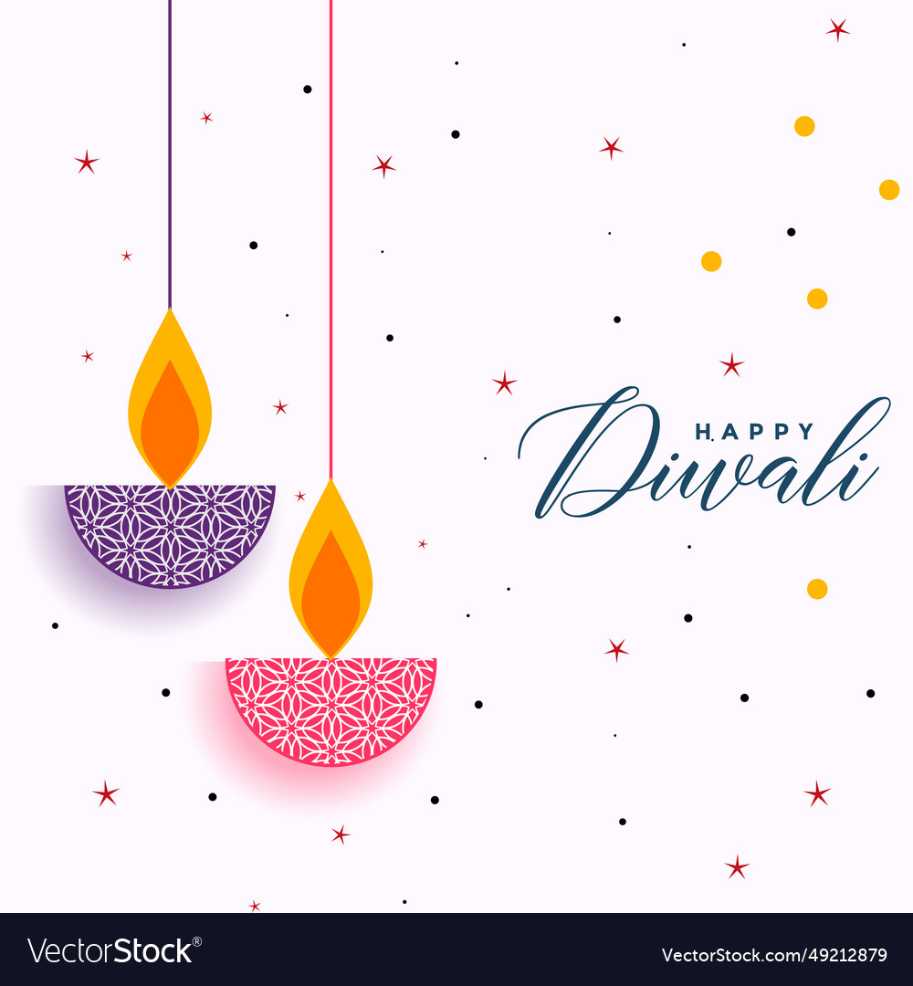 Happy diwali 2023 concept happy diwali typography Vector Image