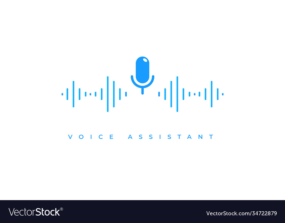 Microphone icon with sound wave Royalty Free Vector Image