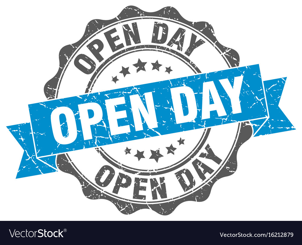 Open day stamp sign seal Royalty Free Vector Image