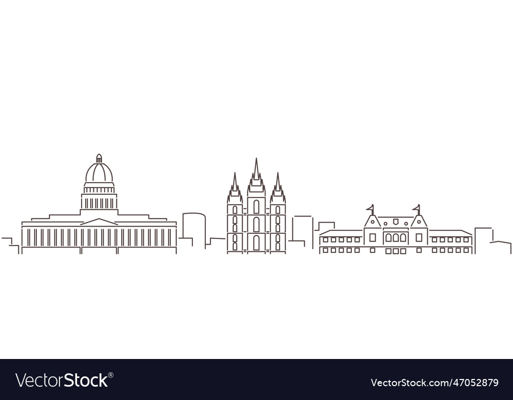 Salt lake city dark line simple minimalist Vector Image