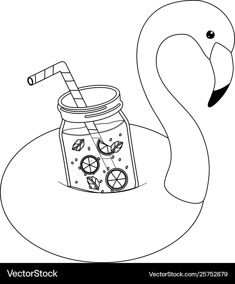 Summer flamingo float design Royalty Free Vector Image