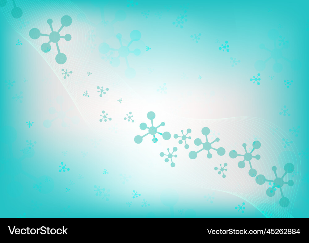 Abstract molecule pattern on green background Vector Image