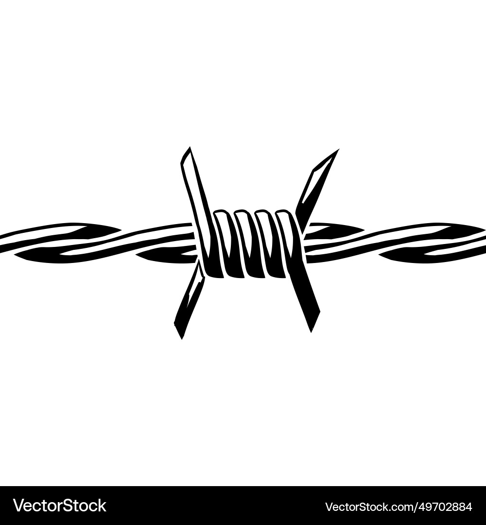 Barbed wire sharp barbwire border Royalty Free Vector Image