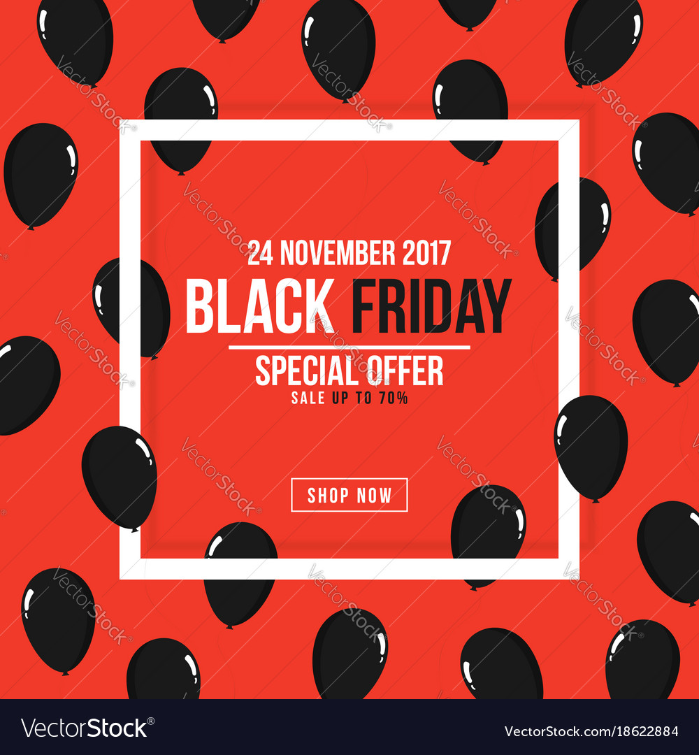 Black Friday Poster Square White Frame With Black Vector Image