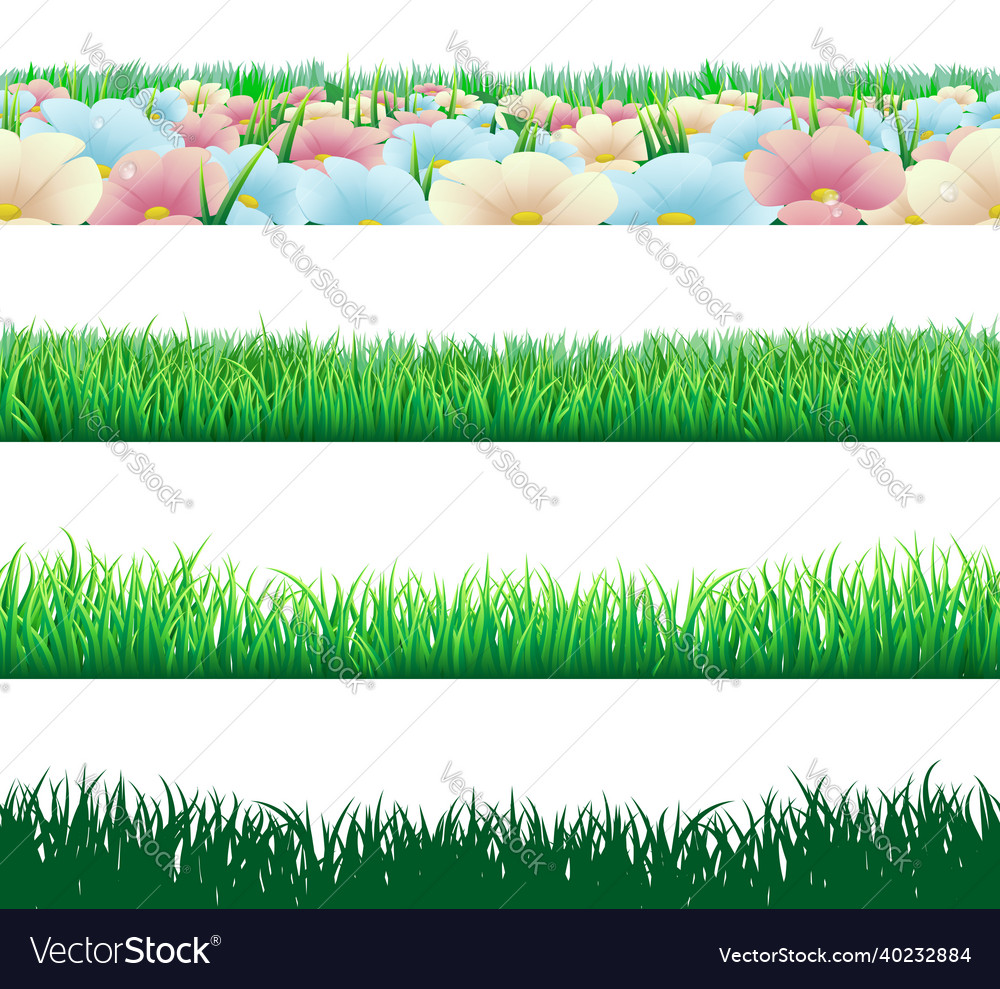 Seamless grass elements vector image Seamless grass elements