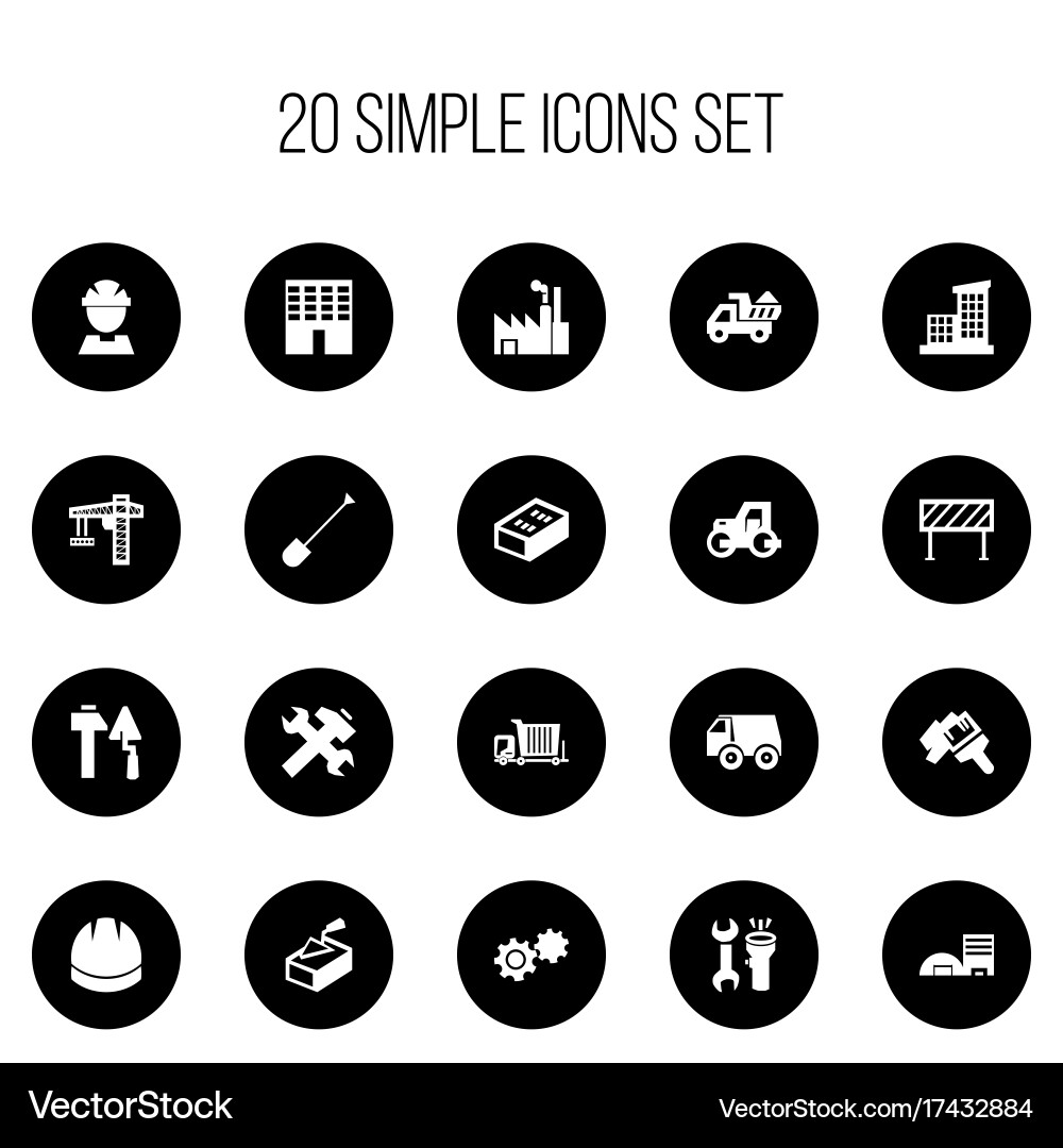Set 20 editable structure icons includes Vector Image