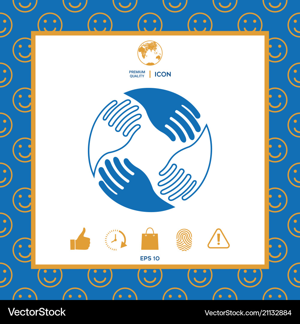 Teamwork hands human connection logo Royalty Free Vector