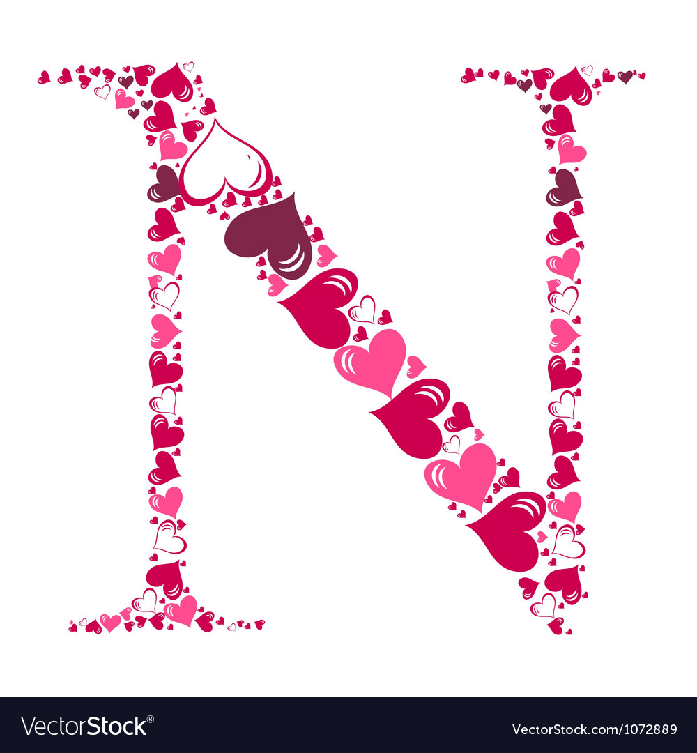 Alphabet hearts Royalty Free Vector Image VectorStock