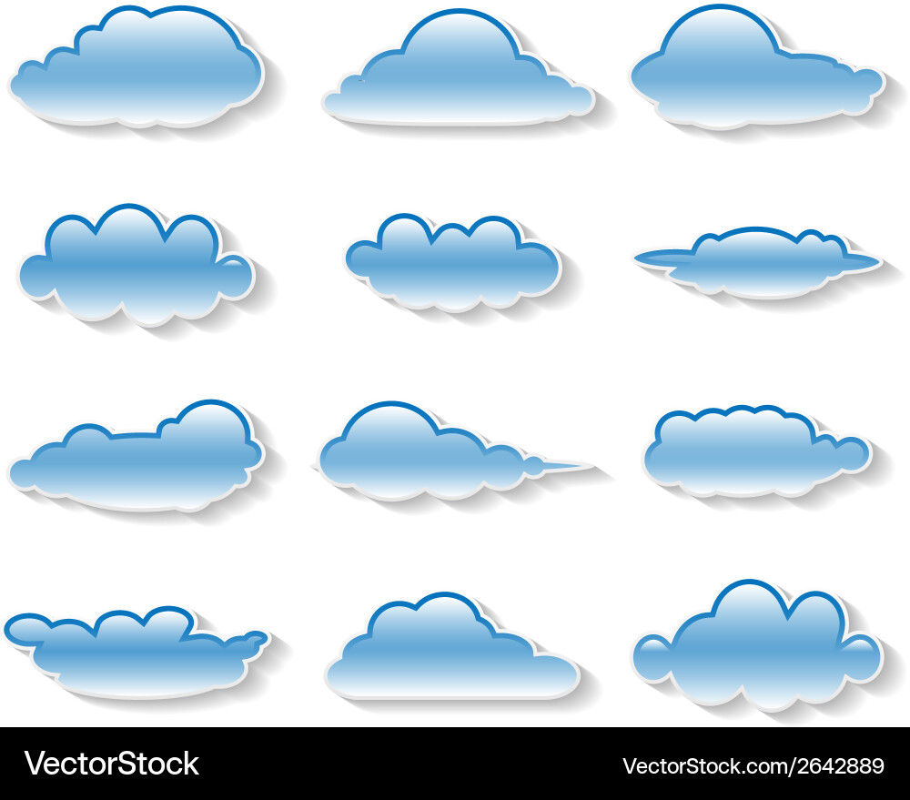 Clouds set on white Royalty Free Vector Image - VectorStock
