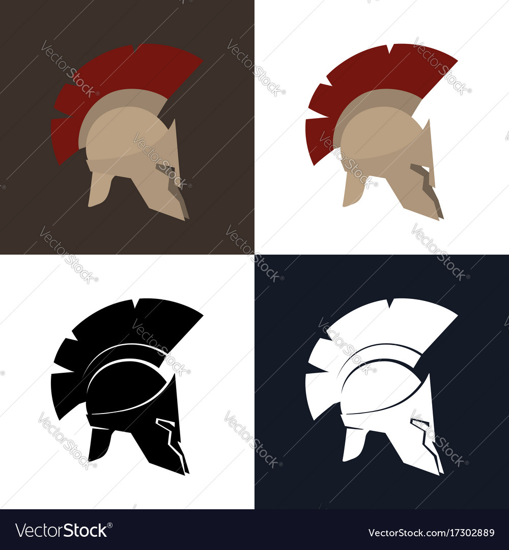 Color and silhouette greek helmet