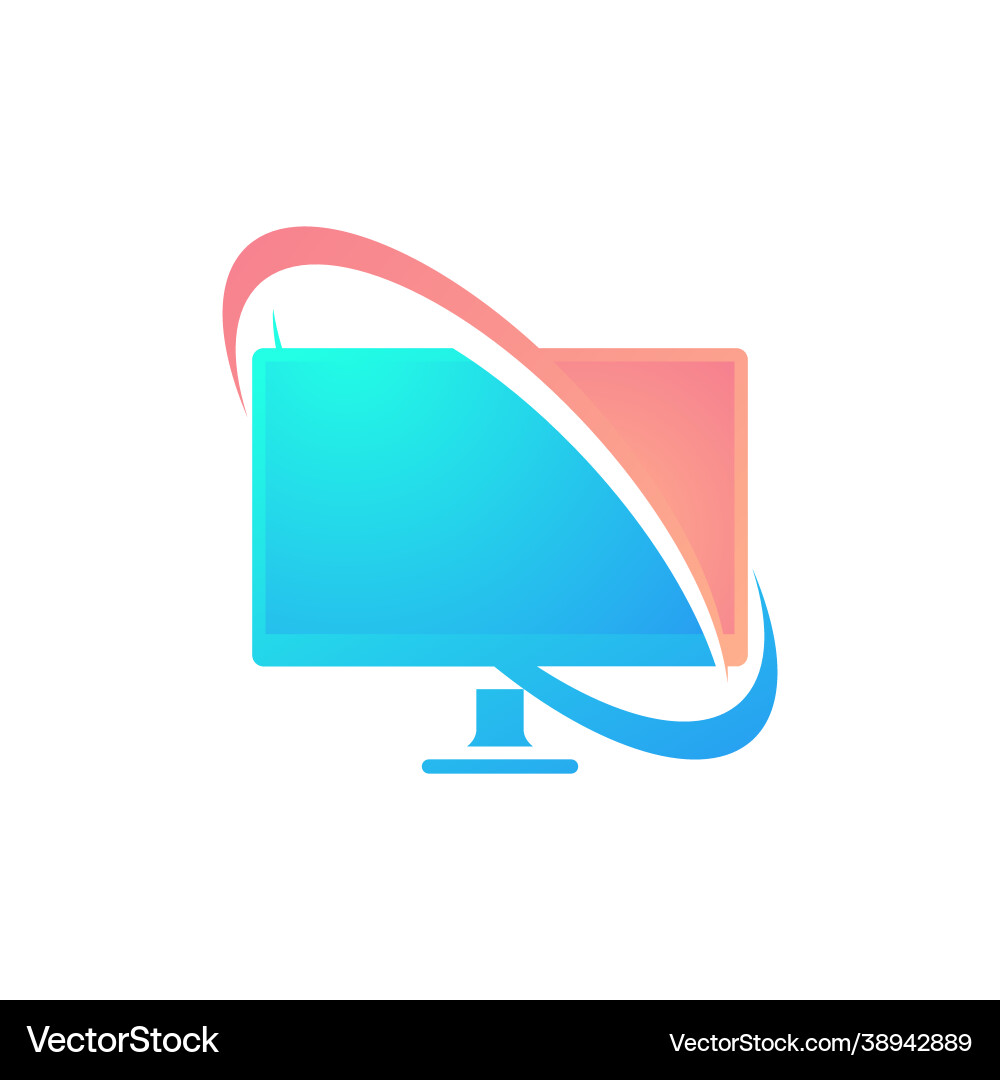 Computer logo icon design Royalty Free Vector Image