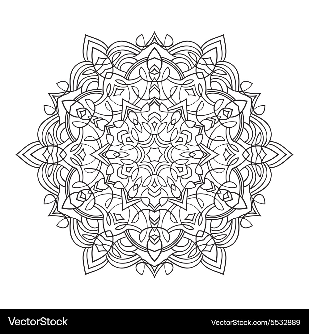 Hand drawing entangle mandala element Royalty Free Vector
