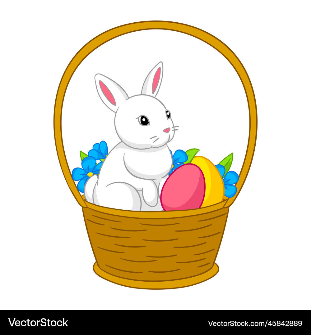 Happy easter cute bunny eggs Royalty Free Vector Image