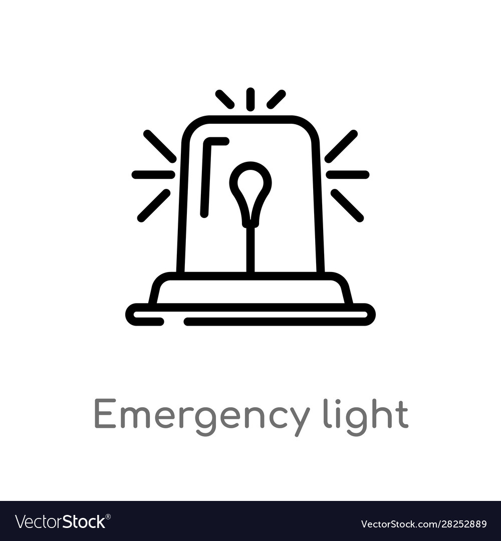 Outline emergency light icon isolated black Vector Image