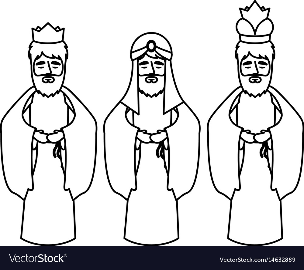 Three wisemen cartoon design Royalty Free Vector Image