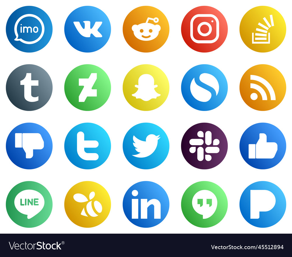 20 versatile social media icons such as rss Vector Image