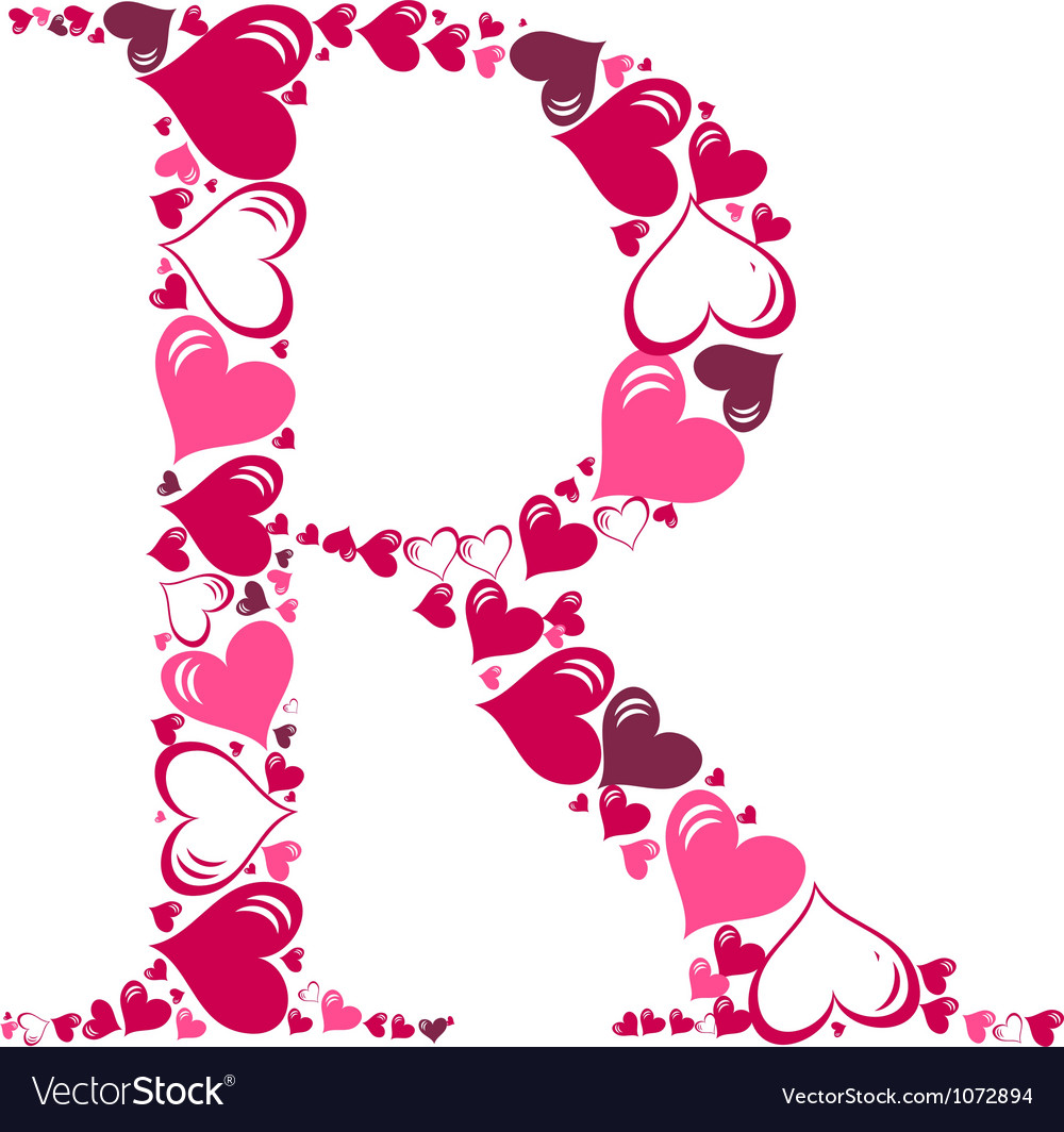 Alphabet of hearts Royalty Free Vector Image - VectorStock