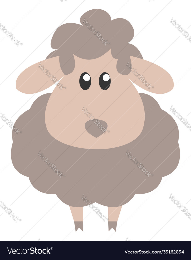 Baby Sheep On A White Background Royalty Free Vector Image