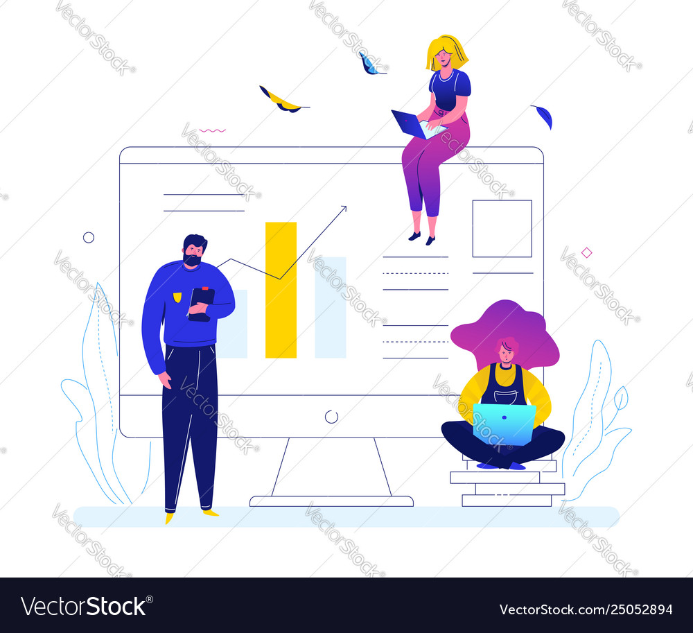 Data analysis - flat design style colorful Vector Image