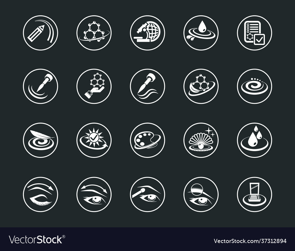 Medical skin cosmetic signs care line icons