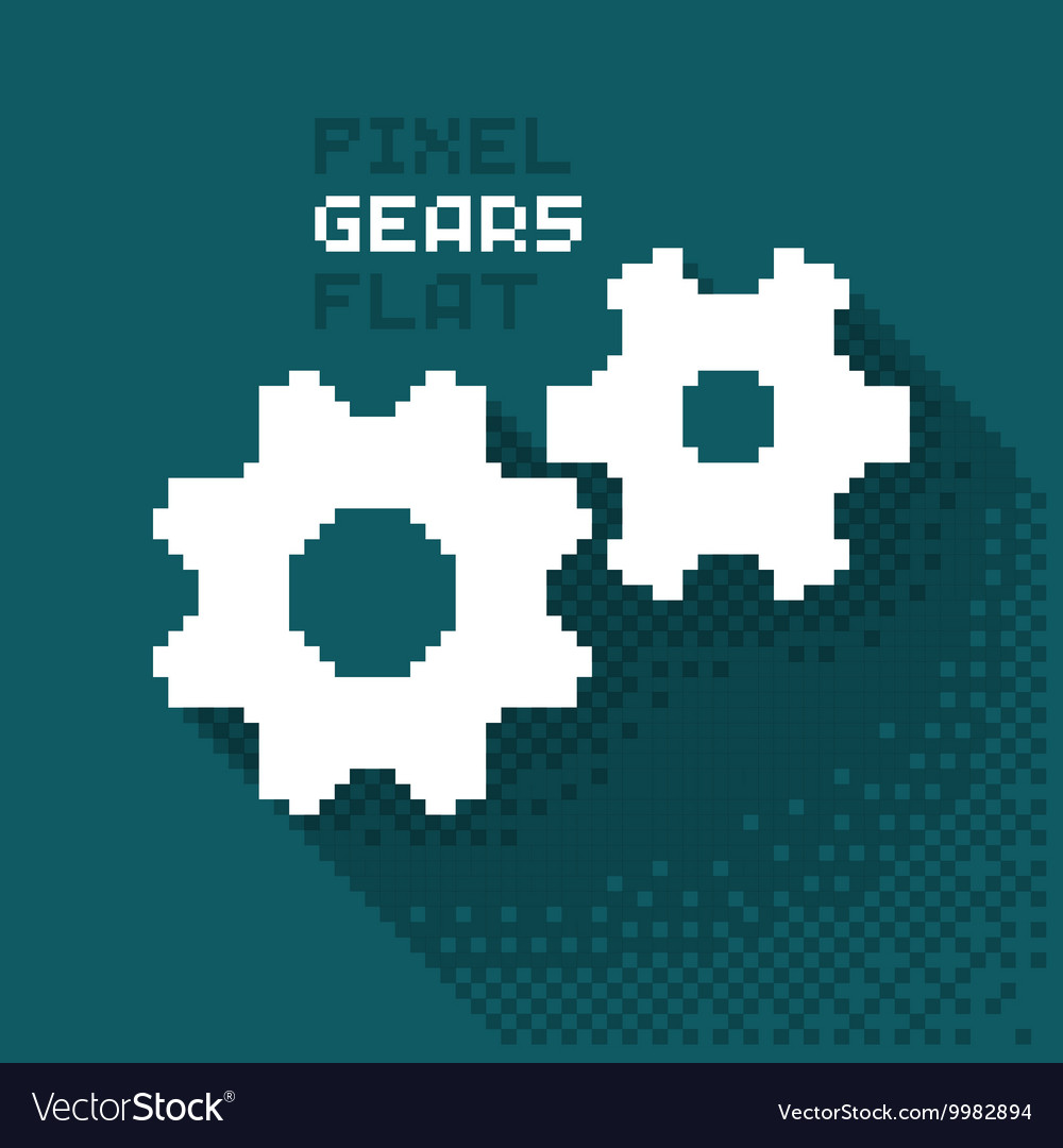 Pixel Gears Royalty Free Vector Image Vectorstock