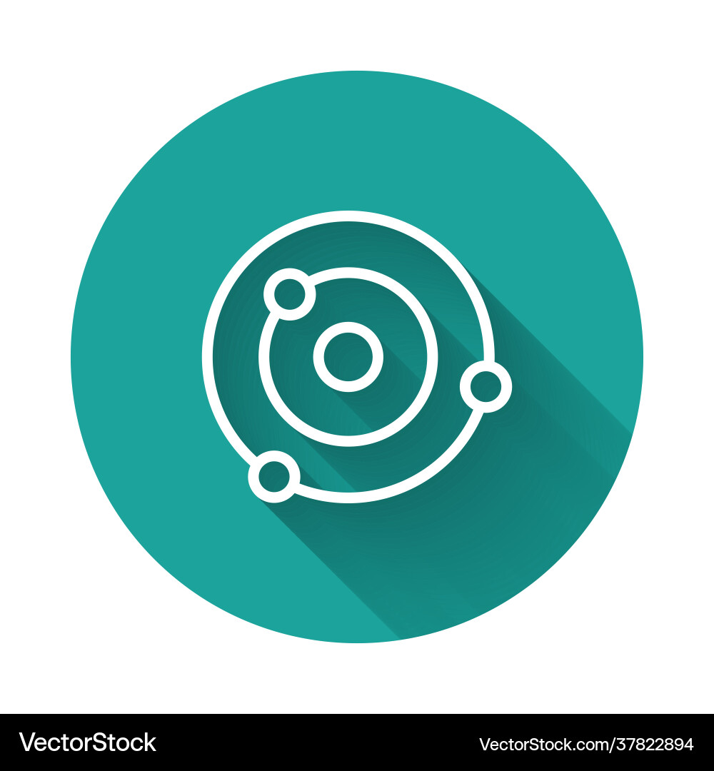 White line solar system icon isolated with long Vector Image