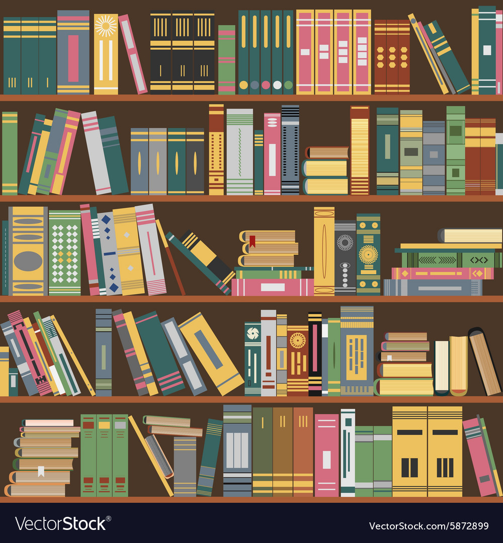 Bookshelf Books Library Royalty Free Vector Image