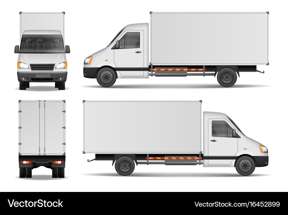 Cargo van isolated on white city commercial Vector Image
