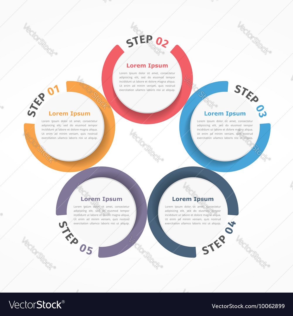 Circle chart five elements Royalty Free Vector Image