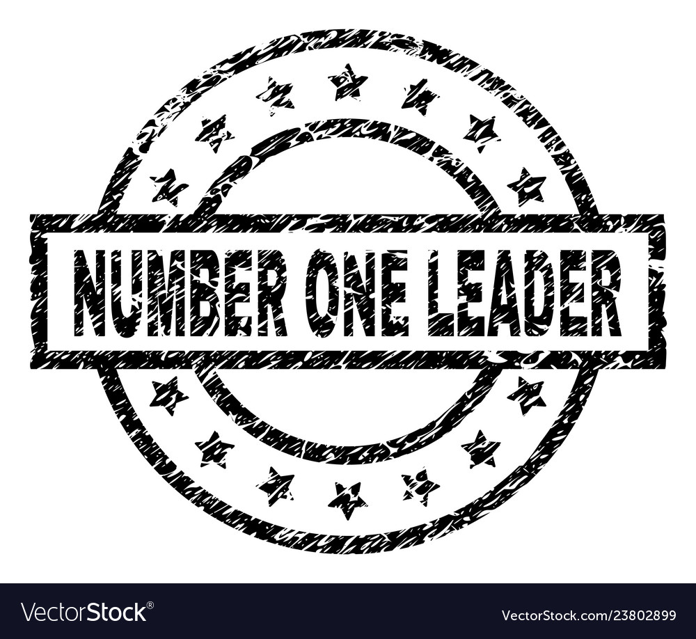 Grunge textured number one leader stamp seal