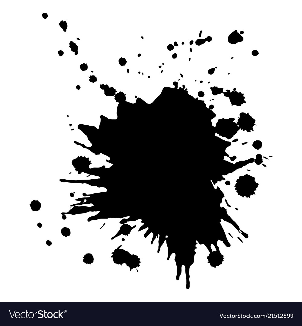 Single big black ink splash grunge design Vector Image