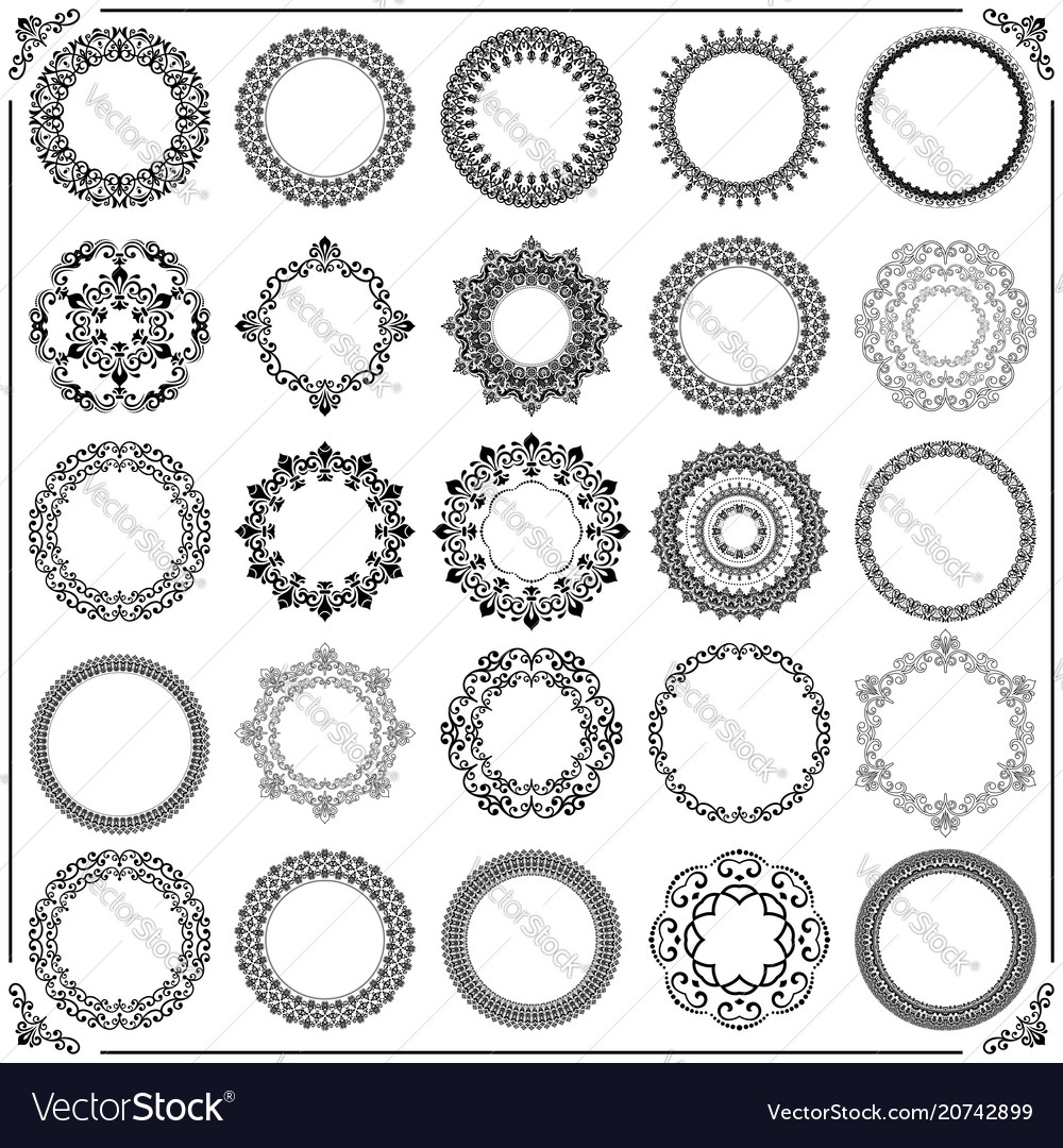 Vintage set of round elements