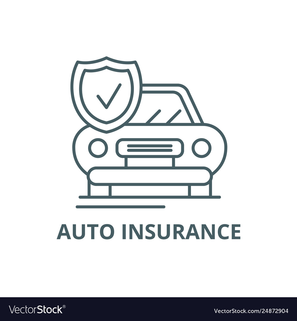 Auto insurance line icon insurance Royalty Free Vector Image