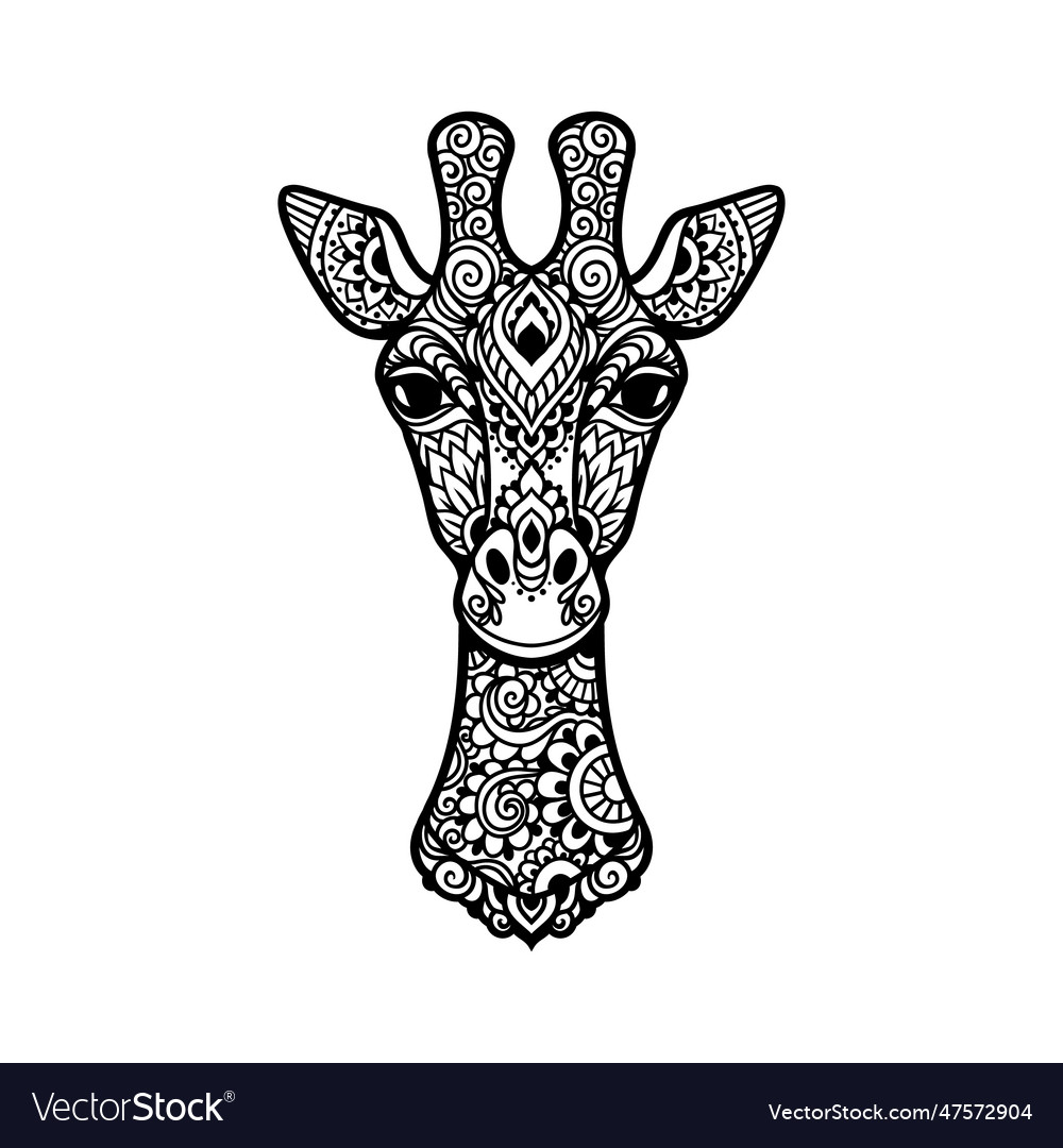 Giraffe mandala Royalty Free Vector Image - VectorStock