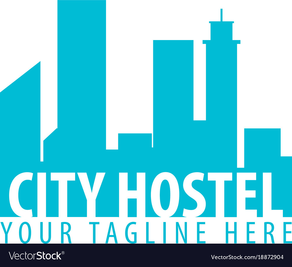 Hostel logo hotel travel rest place Royalty Free Vector