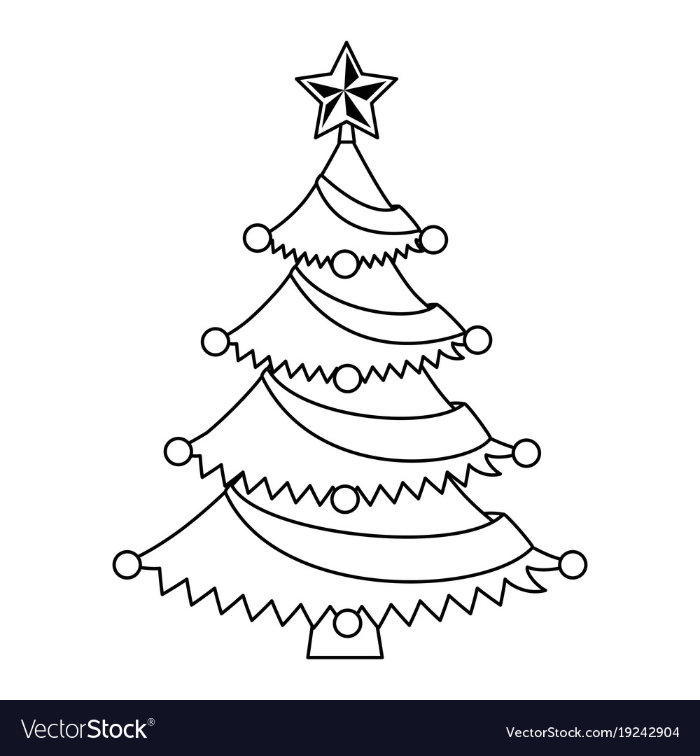 Merry christmas pine tree Royalty Free Vector Image