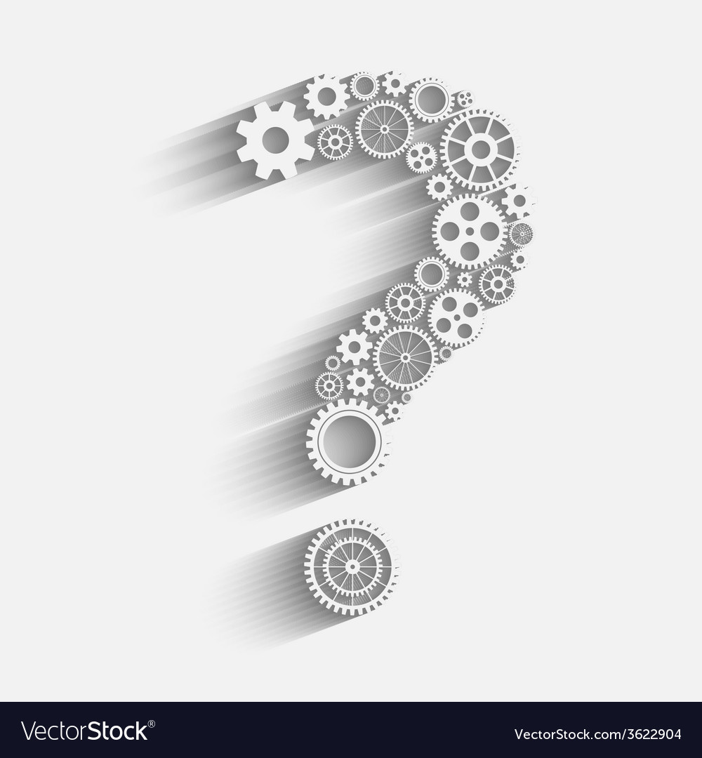 Question mark from gears Royalty Free Vector Image