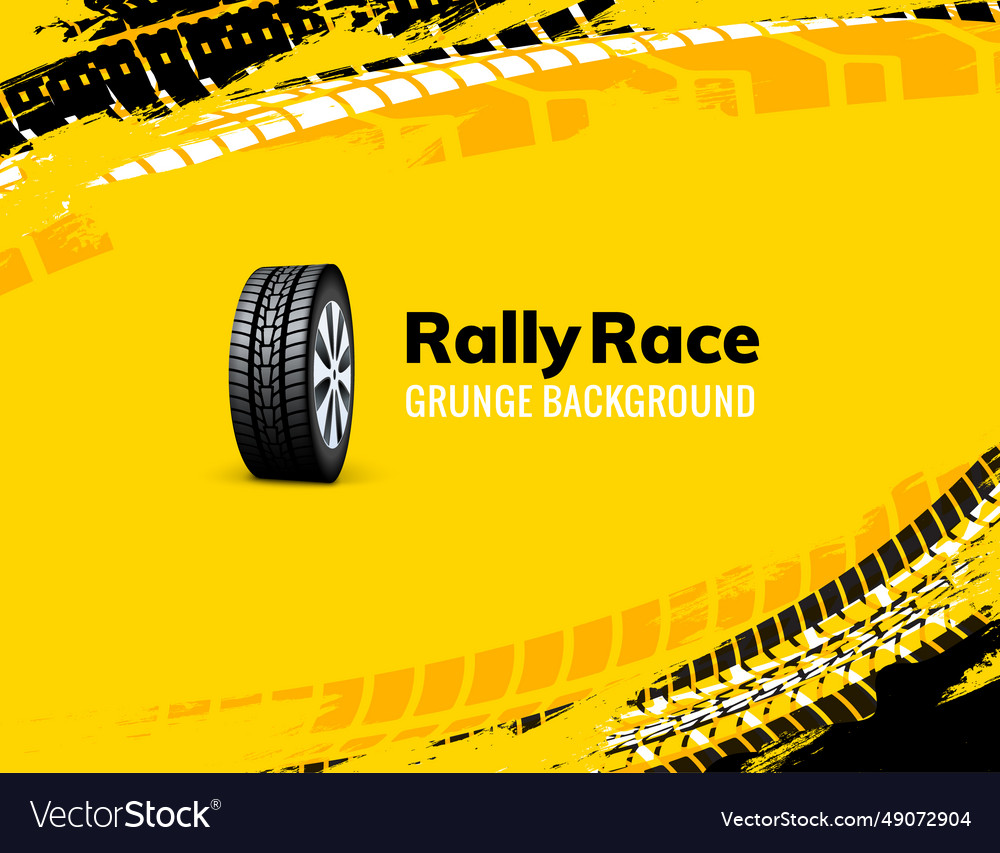 Rally Race Grunge Tire Dirt Car Background Vector Image