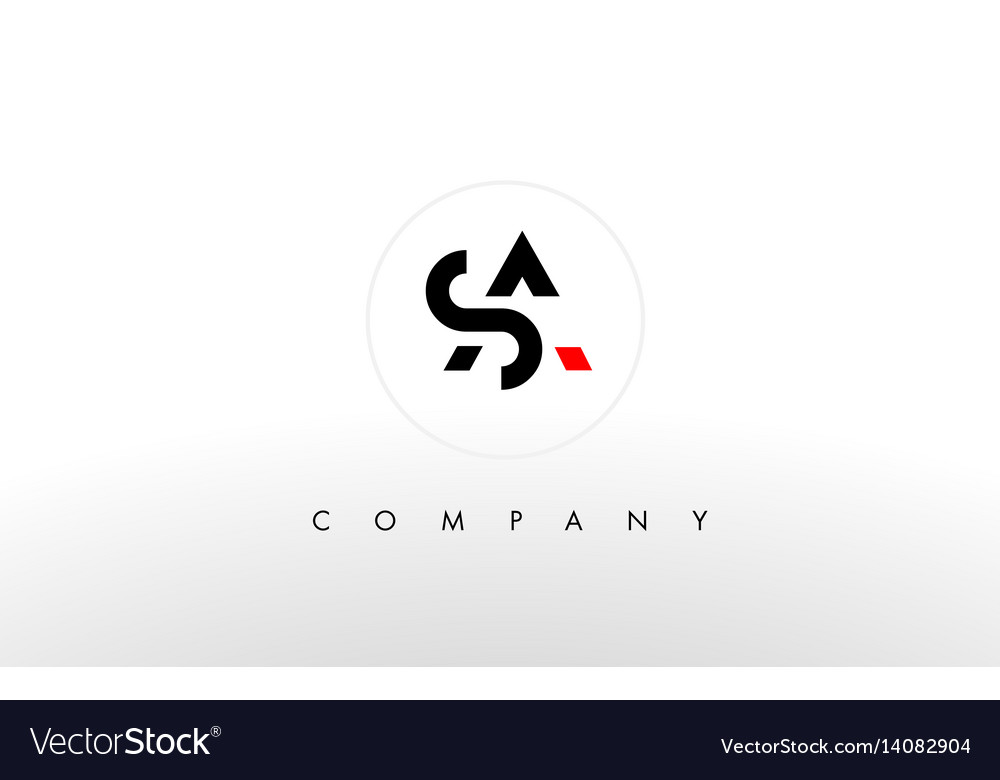 S A Logo A Letter Design Royalty Free Vector Image