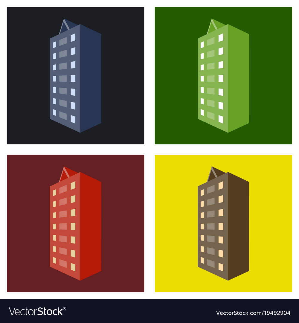 Set of modern multi-storey building Royalty Free Vector