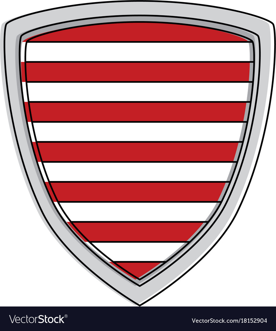 Shield with stripes icon Royalty Free Vector Image