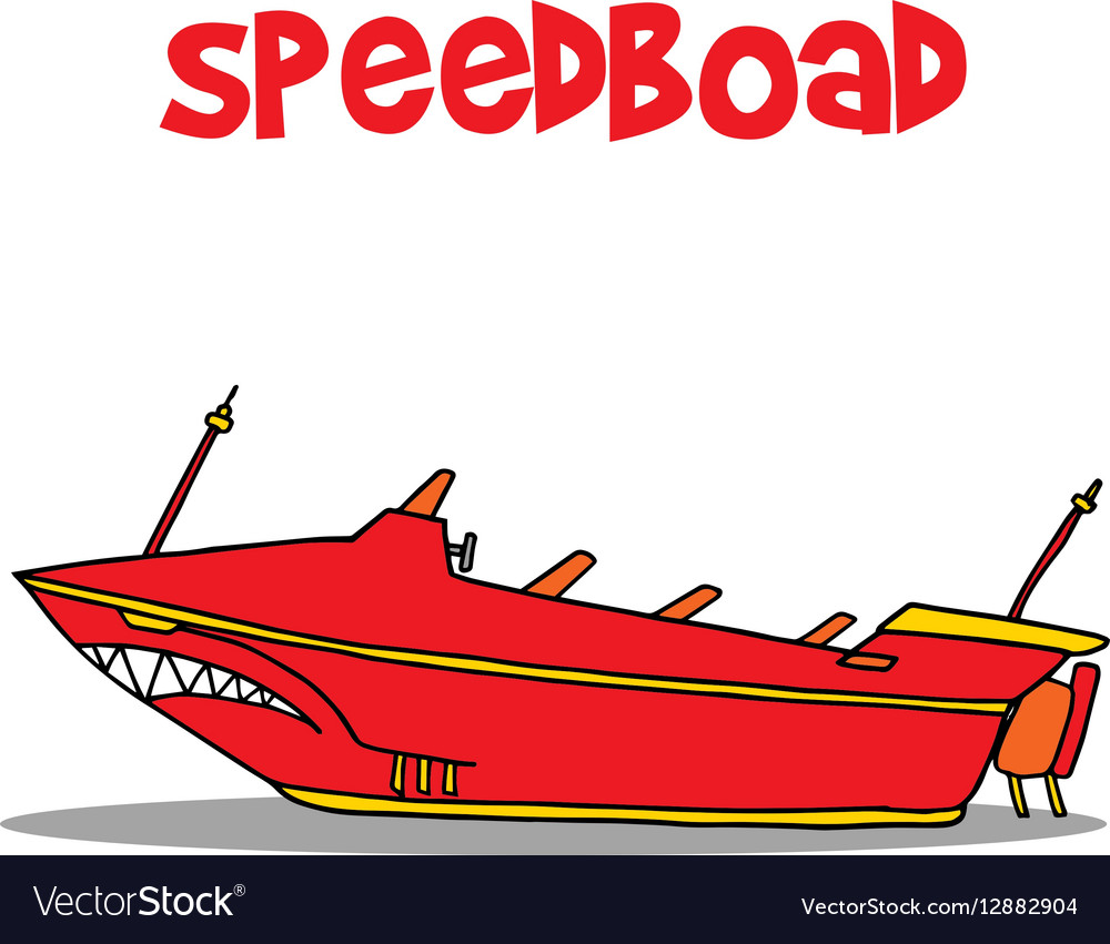 Transport of speedboat hand draw Royalty Free Vector Image