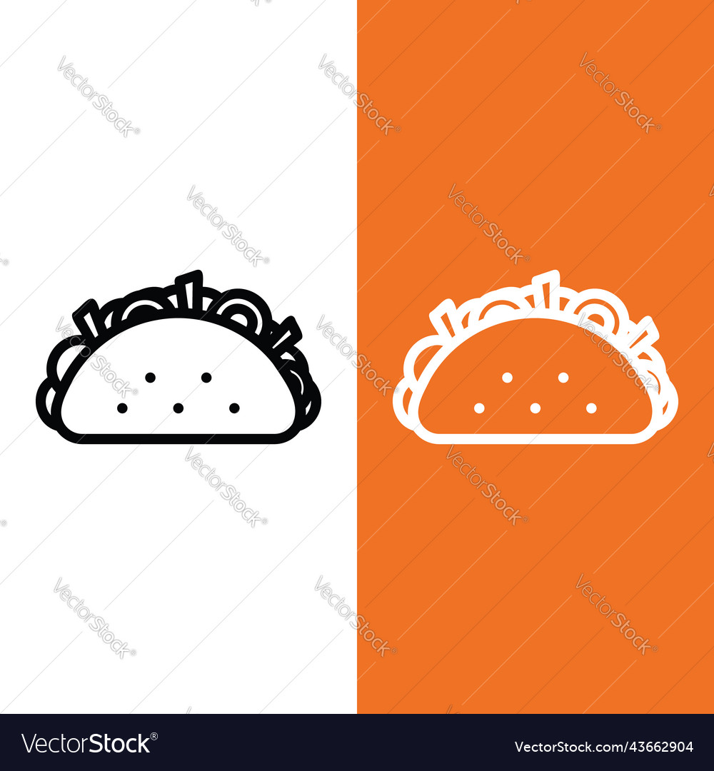 Taco icon logo in outline style