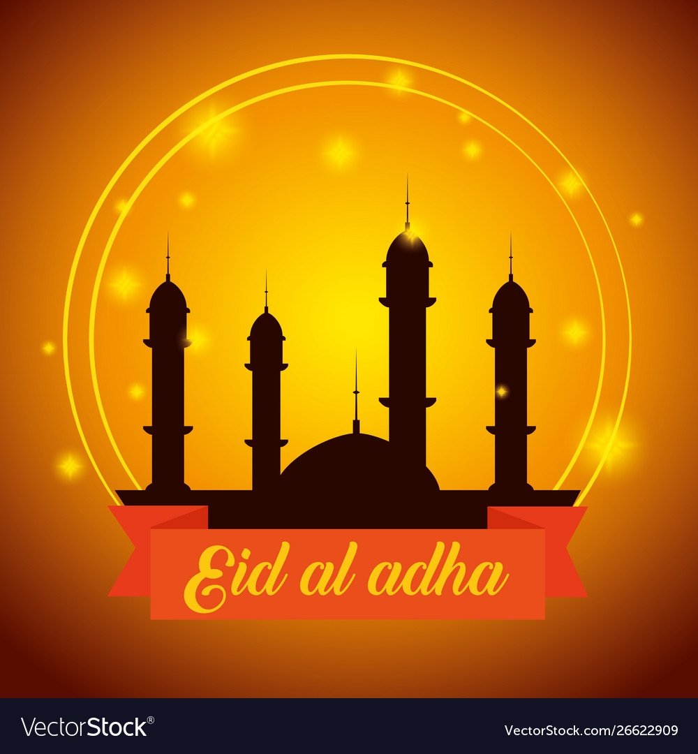 Banner castle architecture with lights Royalty Free Vector